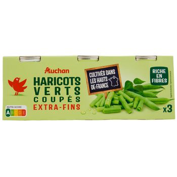 haricots verts Extra fins 3x110 Auchan