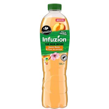 Boisson Thé Noir Infusé Saveur Pêche & Fleur de Cerisier CARREFOUR SENSATION