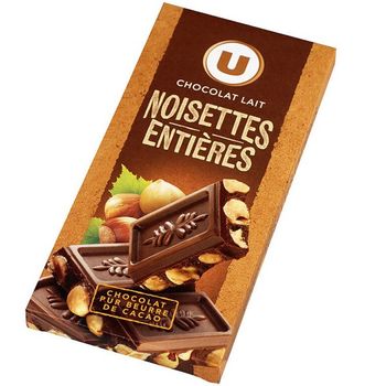 Chocolat au lait et aux noisettes entières Tablette de 200g