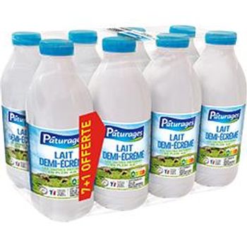 pâturage lait demi-écrémé 8x1 litre