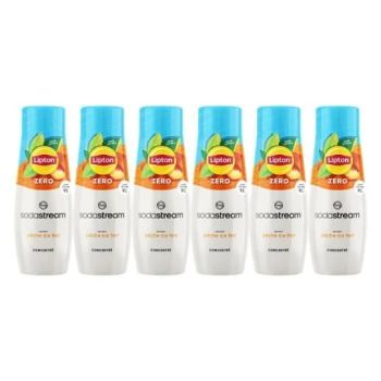 Lot De 6 Concentrés Lipton Ice Tea Saveur Pêche Zéro Sucres Sodastream - 440 Ml