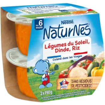 Plat bébé légumes du soleil dinde riz NESTLE