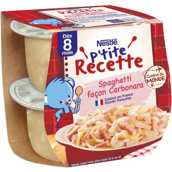 Plat bébé spaghetti façon carbonara NESTLE