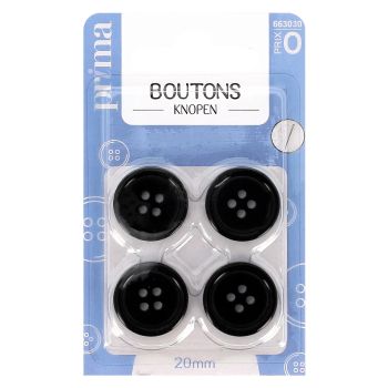 Comparez PRIMA Boutons noir x4 20mm