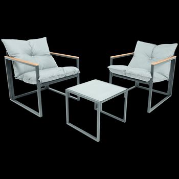 Comparez 2 fauteuils et table de jardin