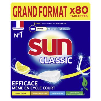 Comparez sun classique pastilles lave vaisselle 80