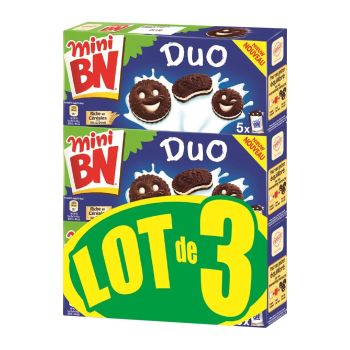 mini BN duo lot de 3 paquets chocolat duo