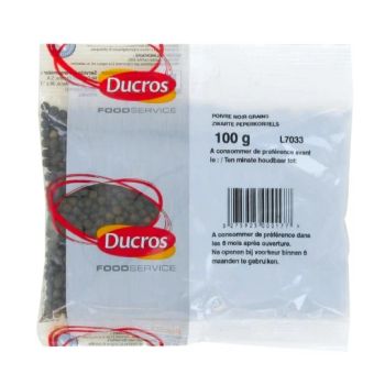 Poivre Noir Entier / Poivre Noir En Grains 100g - Marque 2 Sachets DUCROS