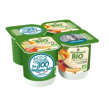 Yaourt Brassé Fruits Jaunes Bio LES 300 LAITIERS BIO