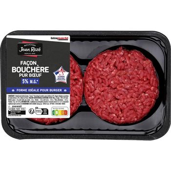 Comparez Steaks hachés façon bouchère pur bœuf 5% MG Jean Rozé