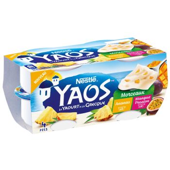 Comparez Yaourts à la Grecque à l'Ananas ou à la Mangue Passion YAOS