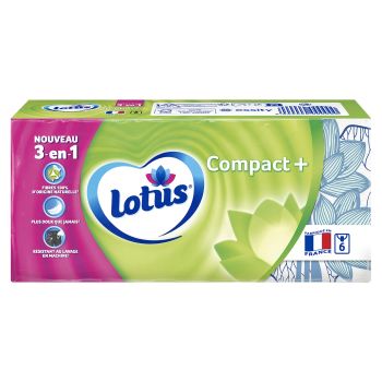 Comparez Mouchoirs Compact+ LOTUS