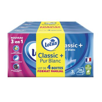 Comparez Mouchoirs Doux 3 Epaisseurs Pur Blanc Recyclable LOTUS