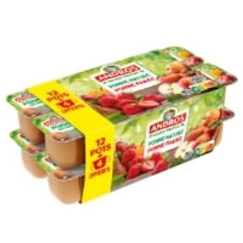 Comparez Pomme nature et pomme fraise
