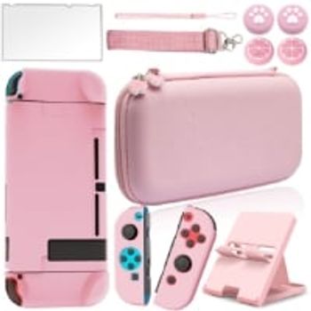Comparez Étui Et Accessoires Pour Nintendo Switch Rose 10 Pièces