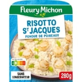 Risotto St Jacques fondue de poireaux
