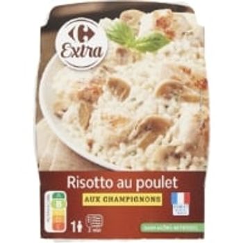 Risotto au poulet aux champignons