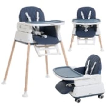 Comparez Bebelissimo - Chaise Haute Bébé Evolutive - Réglable - Dès 6 Mois Jusqu’à 20kg – 5 Modes - Bleu Foncé