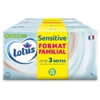 Comparez Mouchoirs Doux Sensitive Fibres De Coton LOTUS