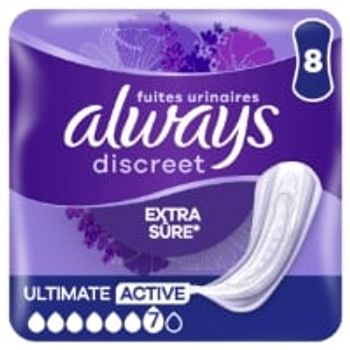 Comparez Serviettes Fuite Urinaire Ultimate Active Extra Sûre Discreet ALWAYS